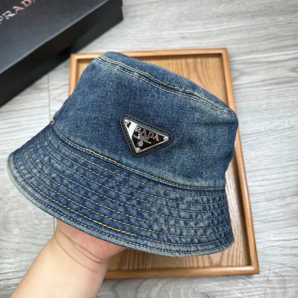 Prada Unisex Denim Bucket Hat-Blue 1HC137_12K1_F0V3N