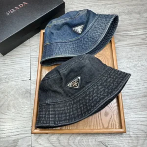 Prada Unisex Denim Bucket Hat-Blue 1HC137_12K1_F0V3N