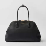 Prada Women Large Leather Tote Bag with Zipper Closure-Black 1BG506