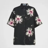 Prada Women Short-sleeved Printed Poplin Shirt P425H146TF0014SOOO