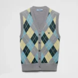 Prada Women Wool vest with an Argyle pattern