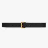 Saint Laurent YSL Unisex Motorcycle Belt in Leather-Black 789913AADB01000
