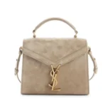 Saint Laurent YSL Women Cassandra Mini Top Handle Medium Bag in Suede