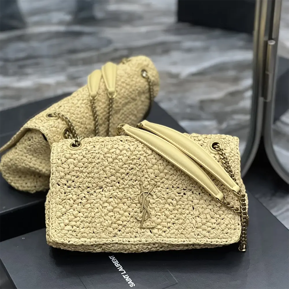 Saint Laurent YSL Women Jamie Medium in Raffia 515821GAAAT2087 2 Saint Laurent YSL Women Jamie Medium in Raffia 515821GAAAT2087