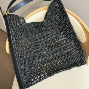 Saint Laurent YSL Women Oxalis Bag in Raffia Macramé 773984GAAEA1000