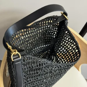 Saint Laurent YSL Women Oxalis Bag in Raffia Macramé 773984GAAEA1000