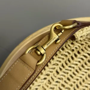 Saint Laurent YSL Women Oxalis in Raffia Crochet and Leather 773984GAAEB9718