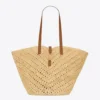 Saint Laurent YSL Women Panier Medium in Raffia and Vegetable-tanned Leather 11 Saint Laurent YSL Women Panier Medium in Raffia and Vegetable-tanned Leather