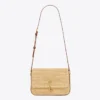 Saint Laurent YSL Women Solferino Medium in Raffia and Vegetable-tanned Leather
