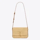 Saint Laurent YSL Women Solferino Medium in Raffia and Vegetable-tanned Leather