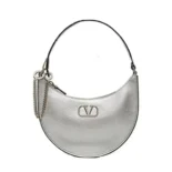 Valentino Women Vlogo Signature Mini Hobo Bag in Metallic Grainy Calfskin 2W2P0W19VLX