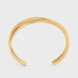 Celine Women Paris Double Thin Cuff in Brass with Gold Finish-Gold