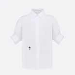 Dior Women Blouse with Puff Sleeves White Cotton Poplin 351B07A3356_X0100