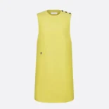 Dior Women Dioriviera Straight Dress Lemon Yellow Wool and Silk