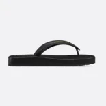 Dior Women Diorsea Thong Sandal Black Leather-Effect Fabric KCQ870FLB