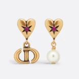 Dior Women Lucky Charms Earrings Antique Gold-Finish Metal E3330WOMCY