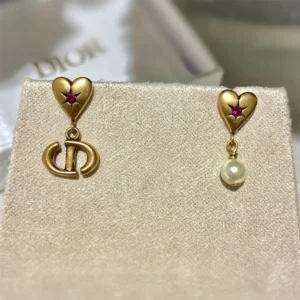 Dior Women Lucky Charms Earrings Antique Gold-Finish Metal E3330WOMCY
