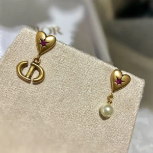 Dior Women Lucky Charms Earrings Antique Gold-Finish Metal E3330WOMCY