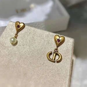 Dior Women Lucky Charms Earrings Antique Gold-Finish Metal E3330WOMCY