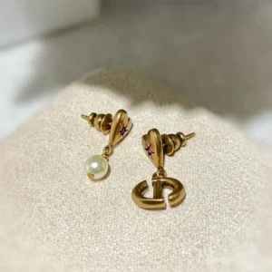 Dior Women Lucky Charms Earrings Antique Gold-Finish Metal E3330WOMCY
