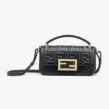 Fendi Women Baguette Phone Pouch Black Nappa Leather Pouch