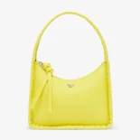 Fendi Women Mini Fendessence Small Acid Yellow Selleria Bag with 264 Hand-sewn Topstitches