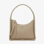 Fendi Women Mini Fendessence Small Dove Gray Selleria Bag with 264 Hand-sewn Topstitches