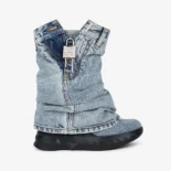 Givenchy Women Shark Lock Biker Ankle Boots in Jeans BE604AE21S