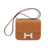 Hermes Women Constance 19 Bag Epsom Leather-Brown/Silver