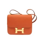 Hermes Women Constance 19 Bag Epsom Leather-Orange/Gold