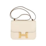 Hermes Women Constance 19 Bag Epsom Leather-White/Gold