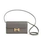 Hermes Women Constance Long To Go in Epsom Leather-GreyGold