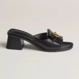 Hermes Women Ilot 50 Sandal in Calfskin Leather-Black H241142Z 02360