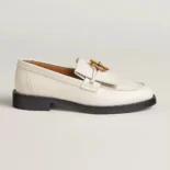 Hermes Women Impact Loafer in Calfskin Leather-White 241143Z CL350