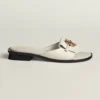 Hermes Women Isle Sandal in Calfskin Leather-White H241145Z CL350