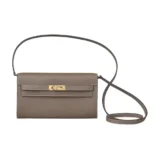 Hermes Women Kelly To Go in Epsom Leather-Grey/Gold