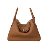 Hermes Women Lindy 30 in Clemence Leather-BrownSilver