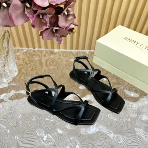 Jimmy Choo Women Ayla Flat Black Nappa Leather Flats AYLAFLATNAP