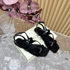 Jimmy Choo Women Ayla Flat Black Nappa Leather Flats AYLAFLATNAP