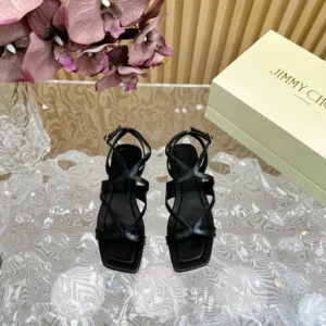 Jimmy Choo Women Ayla Flat Black Nappa Leather Flats AYLAFLATNAP