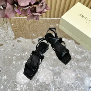 Jimmy Choo Women Ayla Flat Black Nappa Leather Flats AYLAFLATNAPJimmy Choo Women Ayla Flat Black Nappa Leather Flats AYLAFLATNAP