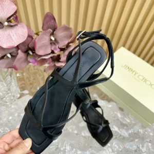 Jimmy Choo Women Ayla Flat Black Nappa Leather Flats AYLAFLATNAP