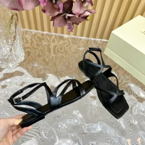 Jimmy Choo Women Ayla Flat Black Nappa Leather Flats AYLAFLATNAP
