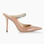 Jimmy Choo Women Bing 100MM Embellished Patent Leather Mules