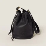 Miu Miu Women Leather Bucket Bag-Black 5BE090_2CRM_F0002_V_OOO