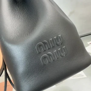 Miu Miu Women Leather Bucket Bag-Black 5BE090_2CRM_F0002_V_OOO