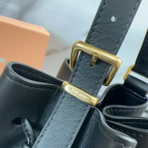 Miu Miu Women Leather Bucket Bag-Black 5BE090_2CRM_F0002_V_OOO