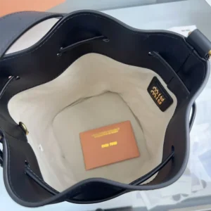 Miu Miu Women Leather Bucket Bag-Black 5BE090_2CRM_F0002_V_OOO