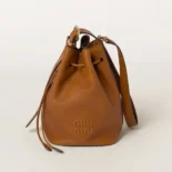 Miu Miu Women Leather Bucket Bag-Black 5BE090_2CRM_F0046_V_OOO