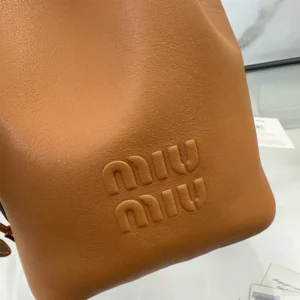 Miu Miu Women Leather Bucket Bag-Black 5BE090_2CRM_F0046_V_OOO